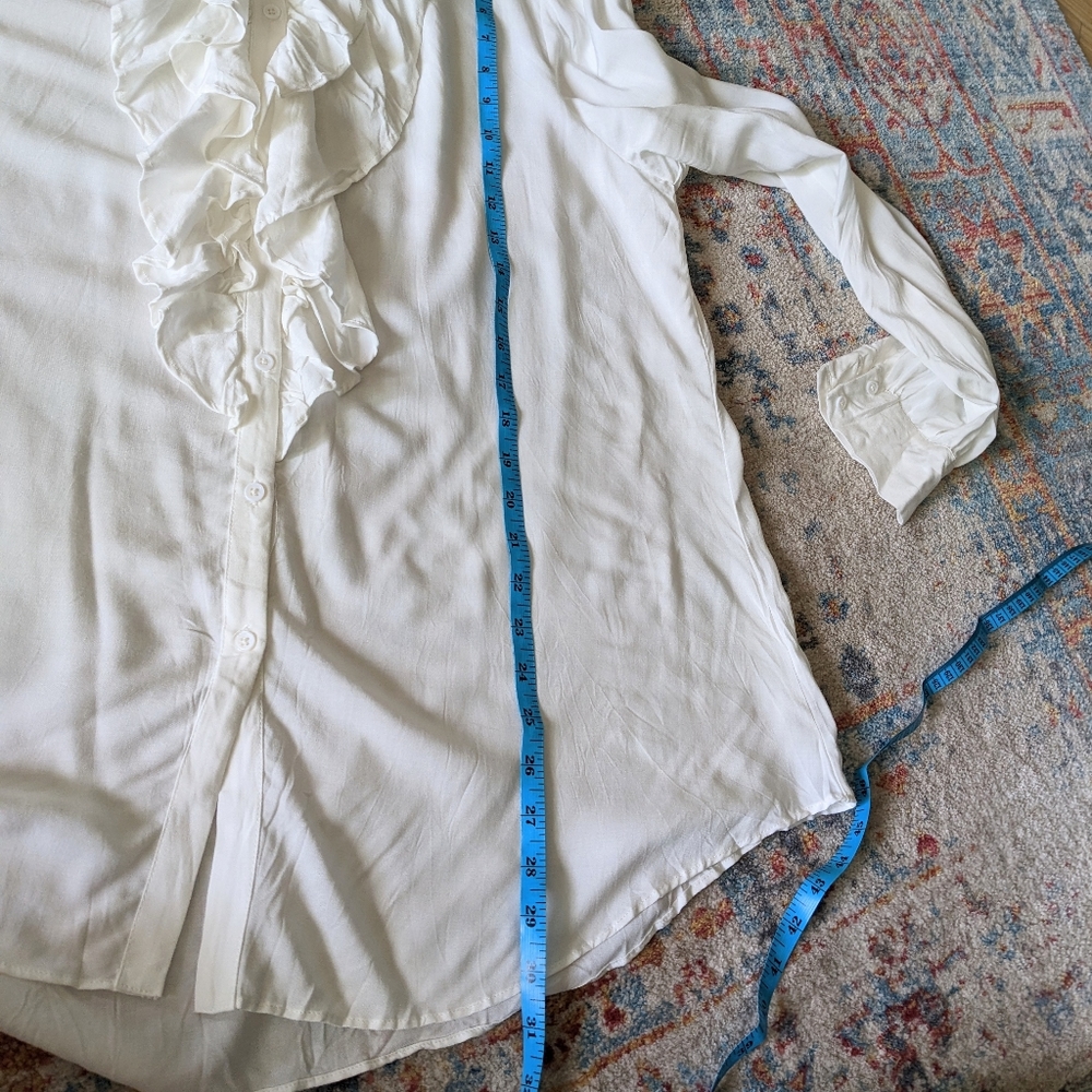 Sundance Cream Ruffle Front Blouse - Picture 7 of 8